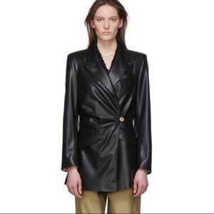 Nanushka Blair Wrap Front Vegan Leather Blazer